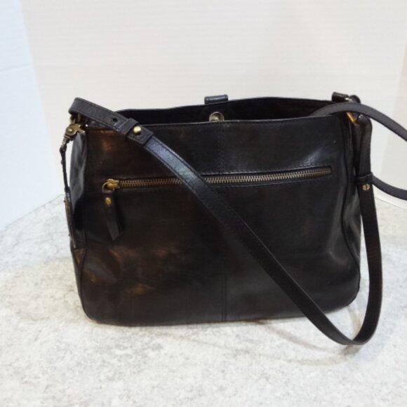 Born Black Leather Shoulder Bag with Adjustable Shoulder Straps - Picture 3 of 5